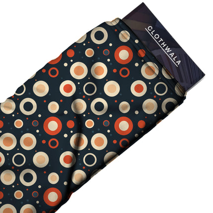 Deep Navy Geometric Digital Print Fabric for Set | Urban Festival Wear - Image 4