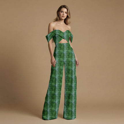 emerald green animal all-over print pattern — fine scale repeat layout