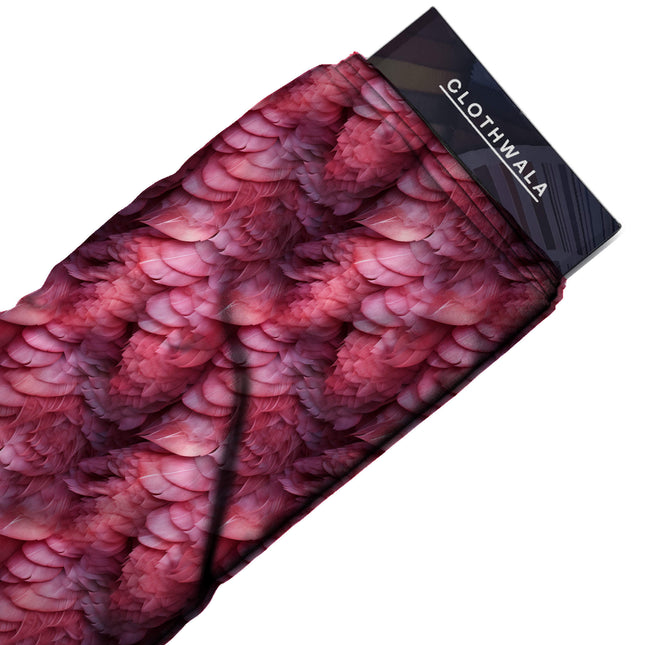magenta animal print fabric draped — saree styling