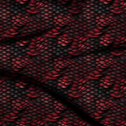 crimson animal digital print fabric texture — medium scale closeup