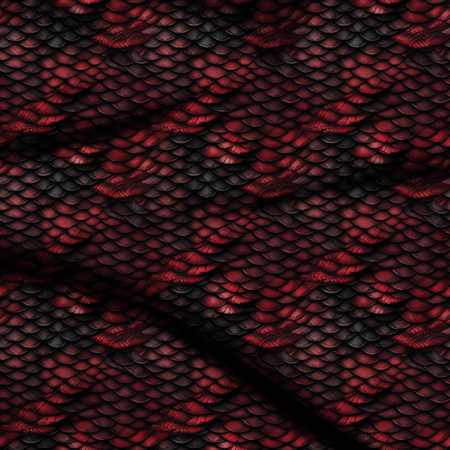 crimson animal digital print fabric texture — medium scale closeup