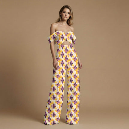 mustard yellow ethnic fabric detail — textured finish digital print closeup