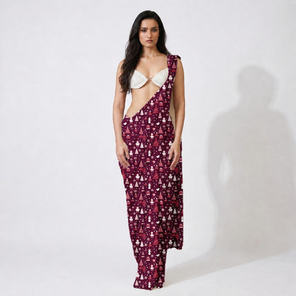 Burgundy Floral Digital Print Fabric for Shirt | Artistic Resort Wear - Image 6