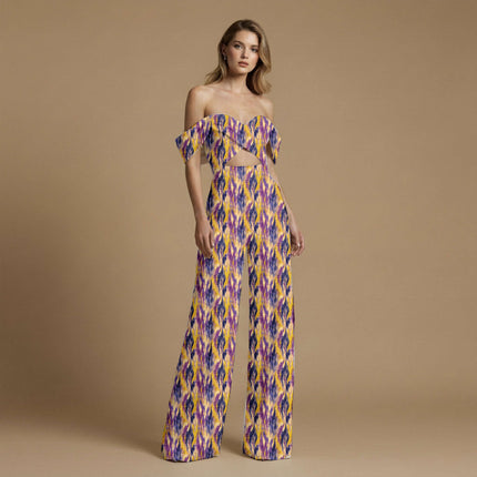 royal purple ethnic all-over print pattern — medium scale repeat layout