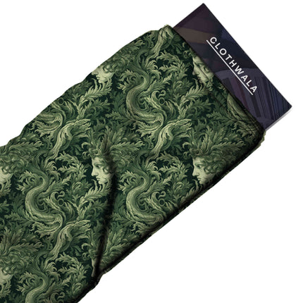 forest green other fabric detail — matte finish digital print closeup