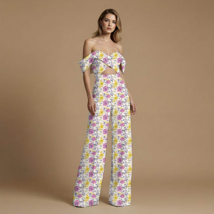 magenta floral all-over print pattern — medium scale repeat layout