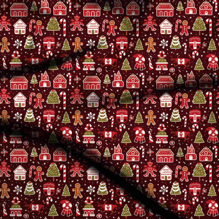 Forest Green Other Digital Print Fabric for Curtains | Beach Wear - 4607
