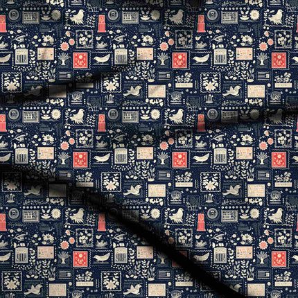 midnight blue other digital print fabric texture — medium scale closeup