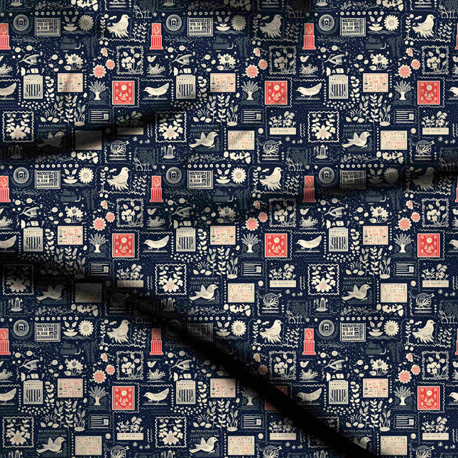 midnight blue other digital print fabric texture — medium scale closeup