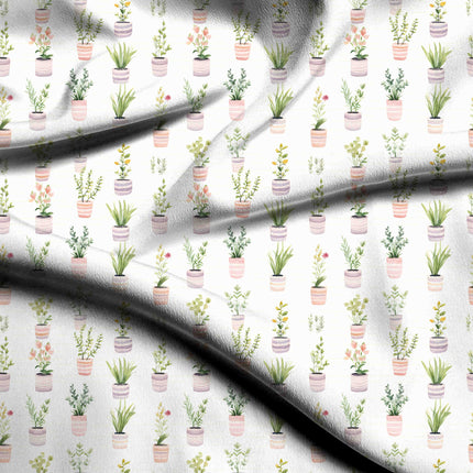 dusty rose floral digital print fabric texture — medium scale closeup