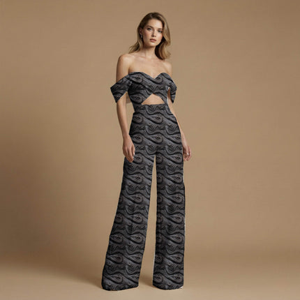 jet black animal print fabric draped — pencil skirt styling