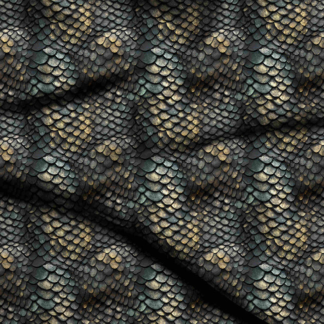 charcoal black animal digital print fabric texture — medium scale closeup