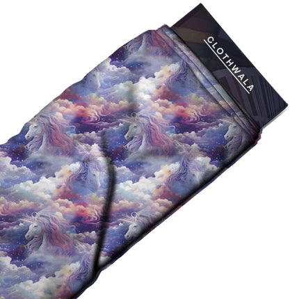 lavender animal fabric detail — matte finish digital print closeup