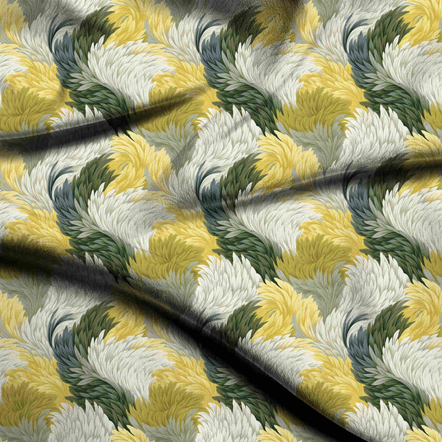 Ivory Cream Floral Digital Print Fabric | Maxi | Festive Fusion Fabric | Refined Wild | Flower Print | Poly Crepe Digital Print - 1920