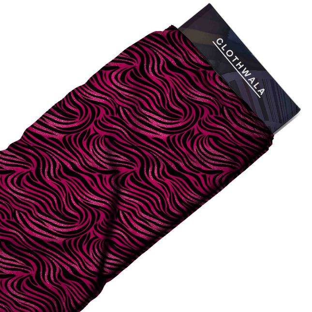 midnight black animal print fabric draped — lehenga skirt styling