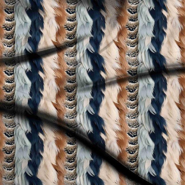deep navy animal digital print fabric texture — medium scale closeup