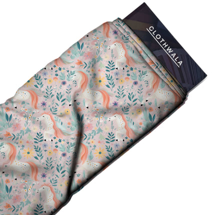 dusty rose floral fabric detail — matte finish digital print closeup