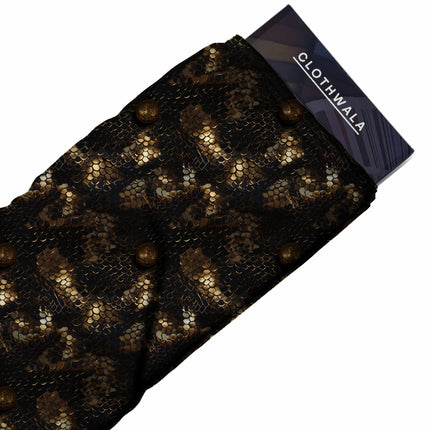 deep charcoal black animal all-over print pattern — medium scale repeat layout