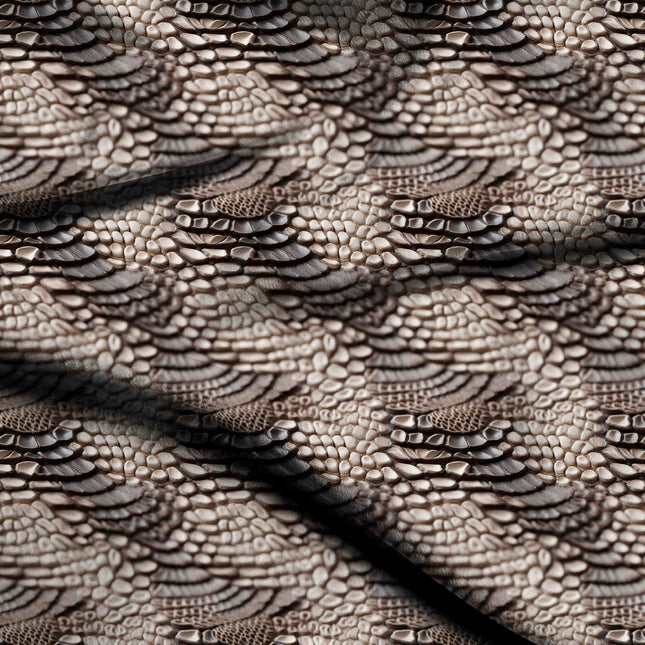 ivory cream animal digital print fabric texture — medium scale closeup