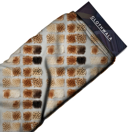 tan brown animal print fabric draped — co-ord set styling