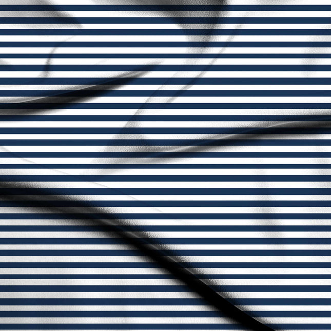 navy blue stripes digital print fabric texture — medium scale closeup