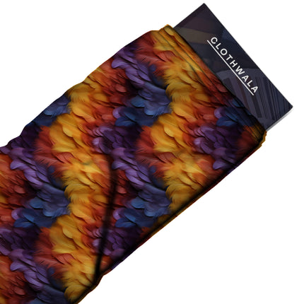 saffron yellow animal fabric detail — matte finish digital print closeup