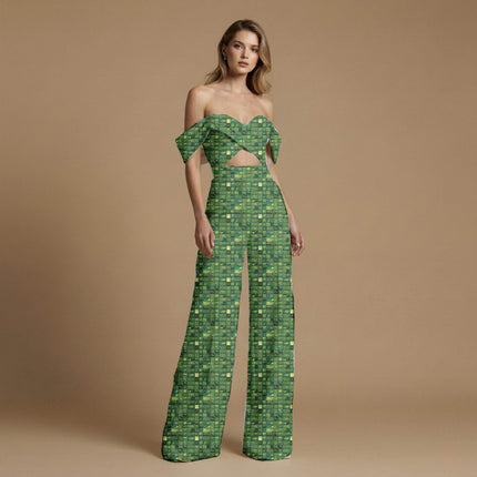 forest green other fabric detail — matte finish digital print closeup