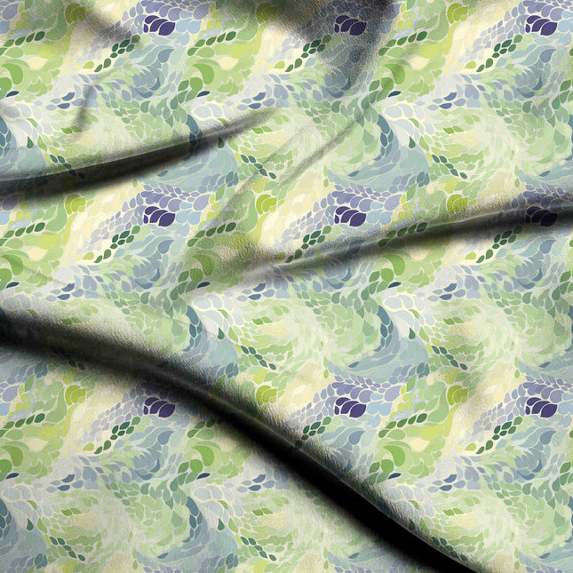 lime green abstract digital print fabric texture — medium scale closeup