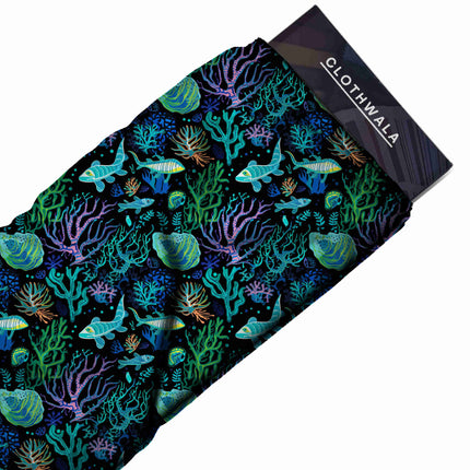 electric blue other fabric detail — matte finish digital print closeup