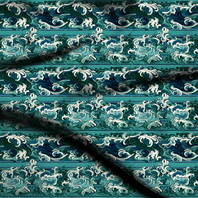 teal other digital print fabric texture — large scale closeup