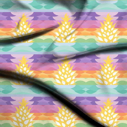 canary yellow tropical digital print fabric texture — medium scale closeup