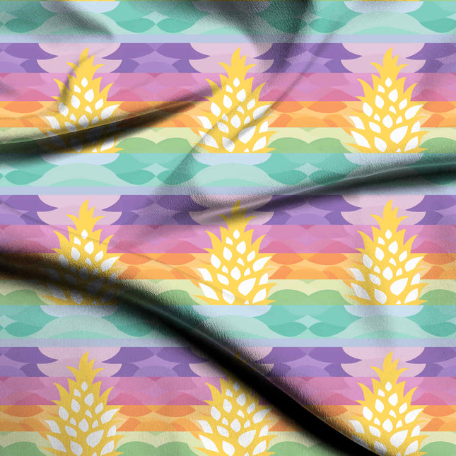 canary yellow tropical digital print fabric texture — medium scale closeup