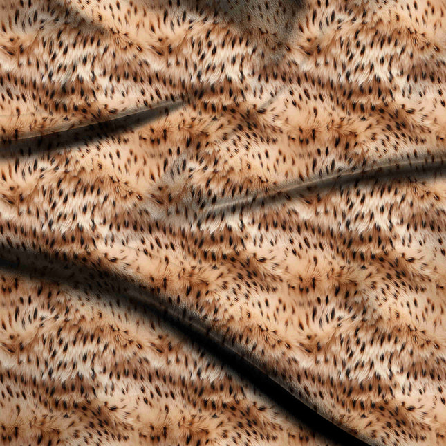 Ivory Cream Animal Digital Print Fabric | Evening Wear | Wild elegance | Poly Chiffon Print - 1843