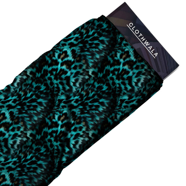 midnight black animal print fabric draped — kurti styling