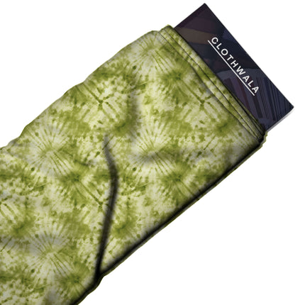 Lime Green Ethnic Digital Print Fabric for Blouse | Contemporary Ethnic Wear - Image 5