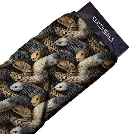 golden ochre animal fabric detail — textured finish digital print closeup