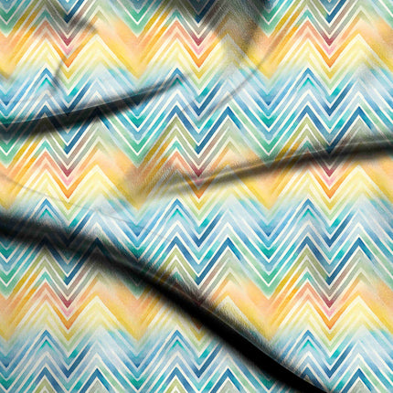 saffron yellow geometric digital print fabric texture — medium scale closeup