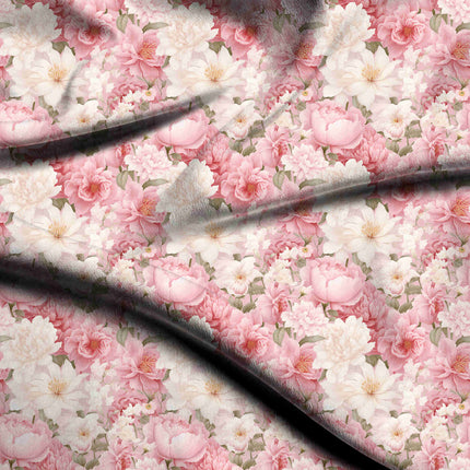 blush pink floral digital print fabric texture — large scale closeup