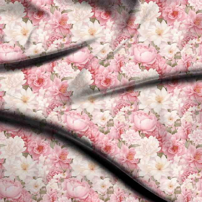 blush pink floral digital print fabric texture — large scale closeup