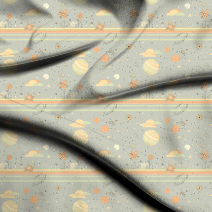 pale grey floral fabric detail — matte finish digital print closeup