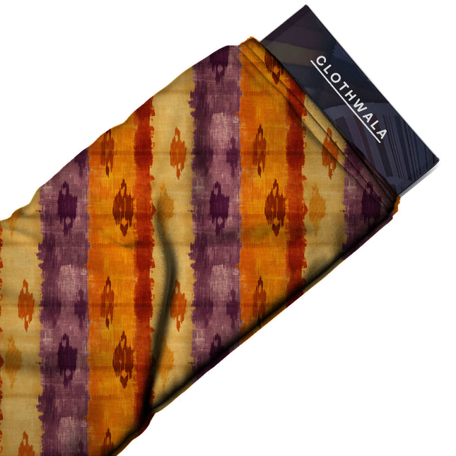 Ochre Ethnic Digital Print Fabric | Kurti Lehenga Dupatta | Indie Aesthetic | Viscose Rayon Print - Image 2