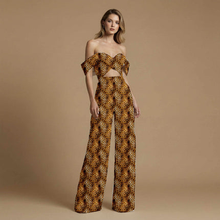 golden ochre animal fabric detail — textured finish digital print closeup