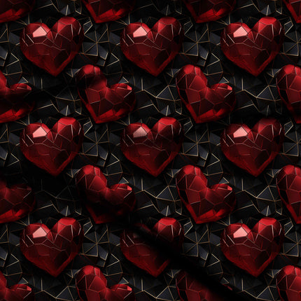 ruby red geometric digital print fabric texture — medium scale closeup