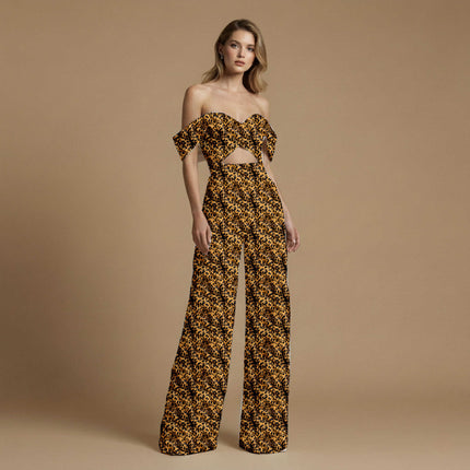 goldenrod animal fabric detail — textured finish digital print closeup