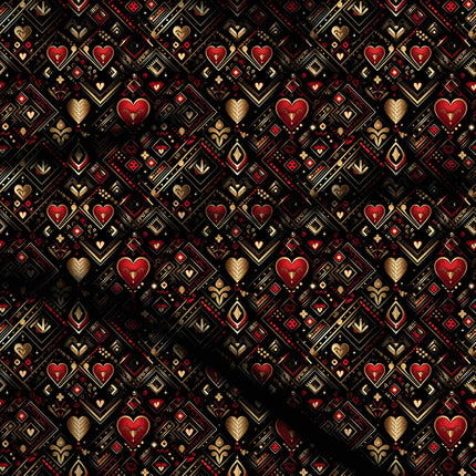 jet black geometric digital print fabric texture — medium scale closeup