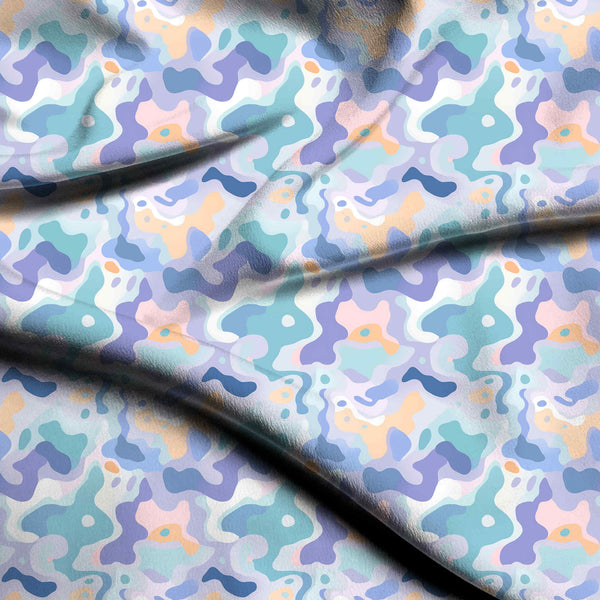 Lavender Mist Overlapping Fluid Amoebic Shapes Print Fabric