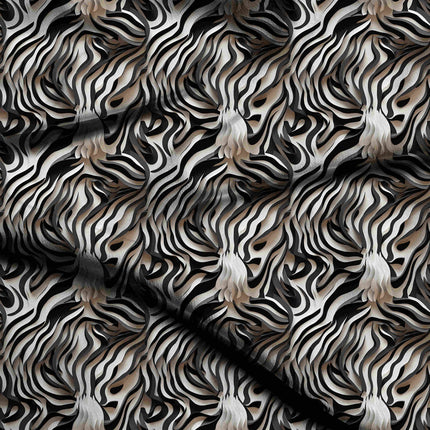 jet black animal digital print fabric texture — oversized scale closeup