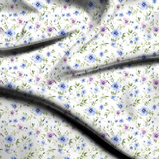 dusty rose floral digital print fabric texture — fine scale closeup