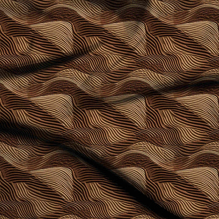 espresso brown abstract digital print fabric texture — medium scale closeup