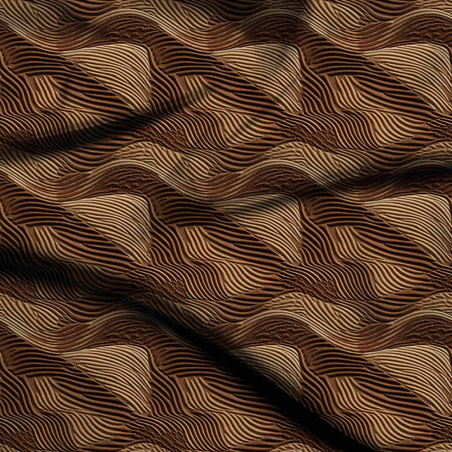 espresso brown abstract digital print fabric texture — medium scale closeup